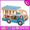 2017 New design funny animals wooden toy trucks for toddlers W04A335