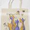 Fashion custom hand painted cute crazy cat cotton canvas tote shoulder bags