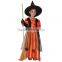 Halloween children girl cosplay dress orange witch costume HN016