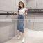 Wholesale Knee Length Denim Skirt Elastic Denim Long Fishtail Women Denim Long Skirt