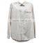 Office casual wear shirt women elegant 100%cotton formal shirt loose fit solid white shirt