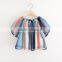 2017 Latest Girls chiffon tops with colored stripe