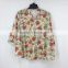 China supplier clearance stock lots women flower print chiffon blouse