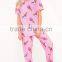 Custom Full Print Women Long PJ Set All Over Print Ladies Sleepwear Pink Ice-cream Print Pajamas Set