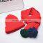 2017 new winter baby pompoms children knitted beanies scarf sets