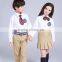 2017 new design long sleeve children boys and girls shool uniform shirt