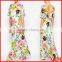 Backless half sleeve floral print maxi dress cheap evening dress