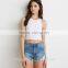 Womens Cheap Solid Color Streetwear Sports Crop Tops/sleeveless t Shirt