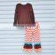 Wholesale long sleeve turkey embroidered girls thanksgiving boutique outfit