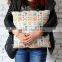 printed 100% organic cotton heavy canvas square pillow