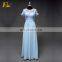 High Quality Lace Chiffon Long Bridesmaid Dress With Short Sleeve