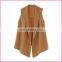 simple classic brown big collar sleeveless jacket suit vest