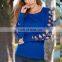 Latest Designs Knot Sleeve Custom Plain Crewneck Sweatshirt For Women