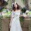 Wholesale Off Shoulder Half Sleeve Lace-Up A Line Lace Wedding Dresses SQS046