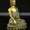 Buddhism Bodhisattva Sakyamuni Old Tibetan Brass Sating Buddha Statue Medicine Blessing Buddhism Art Ethnic God Buddha statue