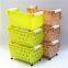 Medium Perforated Rough and Rugged Stacking Storage Bin in White-Plastic White