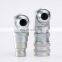 90 degrees flat face pipe fittings for coal mining machinery hydraulic quick couplings for skid steer loader
