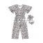 Hot sell girl's hearts printed bodysuit with headband for Christmas wholesale price