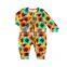 Black Dots Sunflower Long Sleeves Romper Newborn Girl Clothes Jumpsuit One Piece