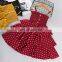children's girls red yellow black dot print dress