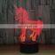 Unicorn 3D visual illusion light transparent acrylic night light LED light 7 color change touch table lamp children lamp