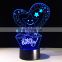 HAPPY BIRTHDAY 3D LED Night Light USB Table Mood Lamp Atmosphere 7 Color Visible Light Amazing Love Stars Birthday Gifts
