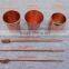 Set of 6 Copper Straw and One Cleaning Brush, Copper Drinking Pipe with cleaning bruch