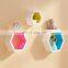 Factory direct home decoration items wooden hexagon wall mounted shelf supplier