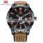 MINI FOCUS MF0150G Men's Fashion Casual Auto Date Leather Band Quartz Analog Watches