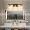Black Vintage Bathroom Vanity Light Fixtures Over Mirror Glass Globe Wall Lamp 3 light