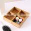 Custom desktop earrings bead coin makeup cosmetic jewelry sneaker tea organizer home cross storage wooden bamboo cube boxes