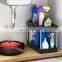 Under Sink Organizer, 2 Tier Bathroom Organizer with 4 Hooks, Multi-purpose Under Sink Storage