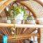 New Arrival Natural Rattanly 2-tier Round Wall Shelf Wicker Wall Hanging Rack Vintage Boho Wicker Wholesale Vietnam Supplier