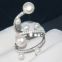 S925 sterling silver ring with freshwater pearl ring for women