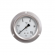 Stainless steel back mounting pressure gauge, shock-resistant pressure gauge for water, oil and gas hydraulics, axial pressure gauge with edge