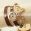 New Women Retro Leather Bracelet butterfly vintage watches 2015