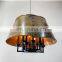 American Style Brass Vintage Indoor Art Creative Candle Pendant Light Hat Lamps Luxury Chandelier for Villa Hotel Home