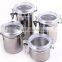 Mirror Polish 5'' stainless steel kitchen canister sets