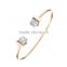 2016 Trending Products Square Gemstone Gold Silver Plated Cuff Bangle Bracelets