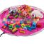 Portable large size toy storage bag children play mat toys organizer bag