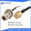 Hot sale coaxial Flexible blue jumper cable RG405 6in SMA female jack to N male with nut bulkhead RF 3G 4G router