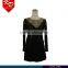 Scoop neck front beaded lace foil women casual dress