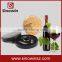 Round Shape Leather Box Wine Gift Set With Wine Opener Wine Stopper Wine Pourer Wine Collar