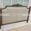 French Style Wooden Hand Carved Tufted Rustic Style Headboard