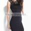 Western style Chinese design alibaba fashion cheap latest short pattern black sexy ladies dress