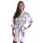 Short Floral Pattern Satin Kimono Women Bridesmaid Robes in Bulk