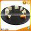 Black round natural slate placemat