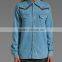 2015 hot style light blue women stone wash denm jacket JXQ562