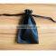 Large Size Black Drawstring Jewelry Pouch, Satin