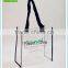 clear shopping handle waterproof PVC bag wholesale price with botton made in Wenzhou China